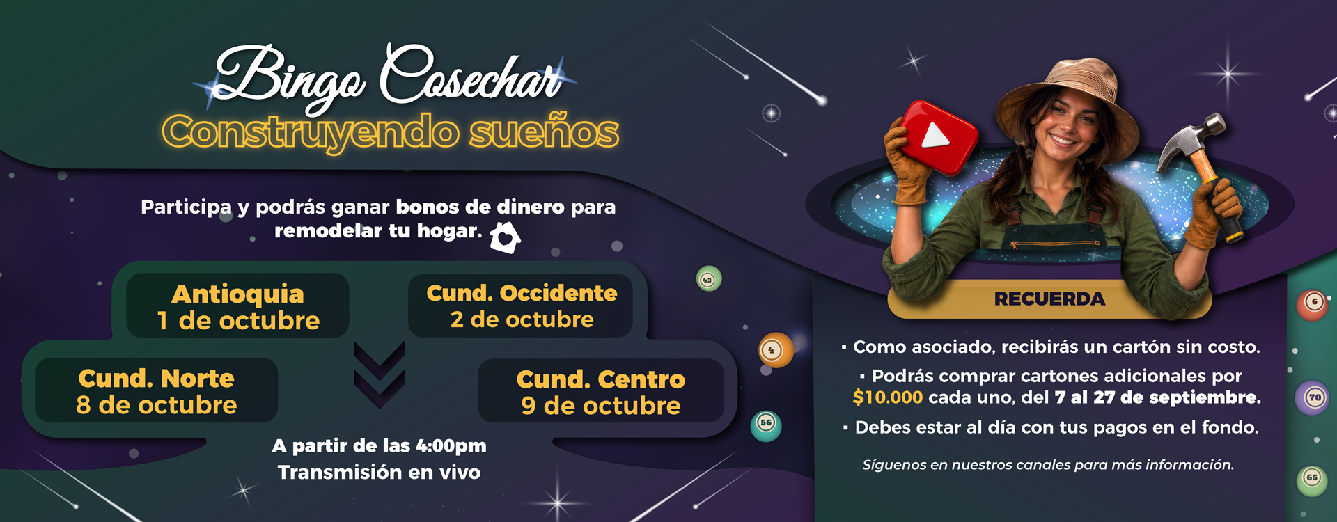 Fechas Bingo Cosechar 2026